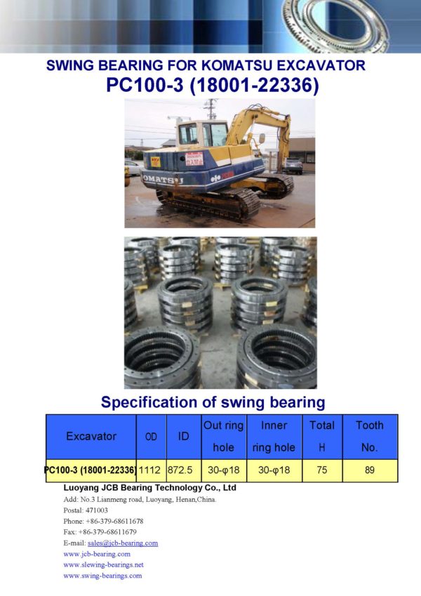 swing bearing for excavator PC100-3（18001-22336）