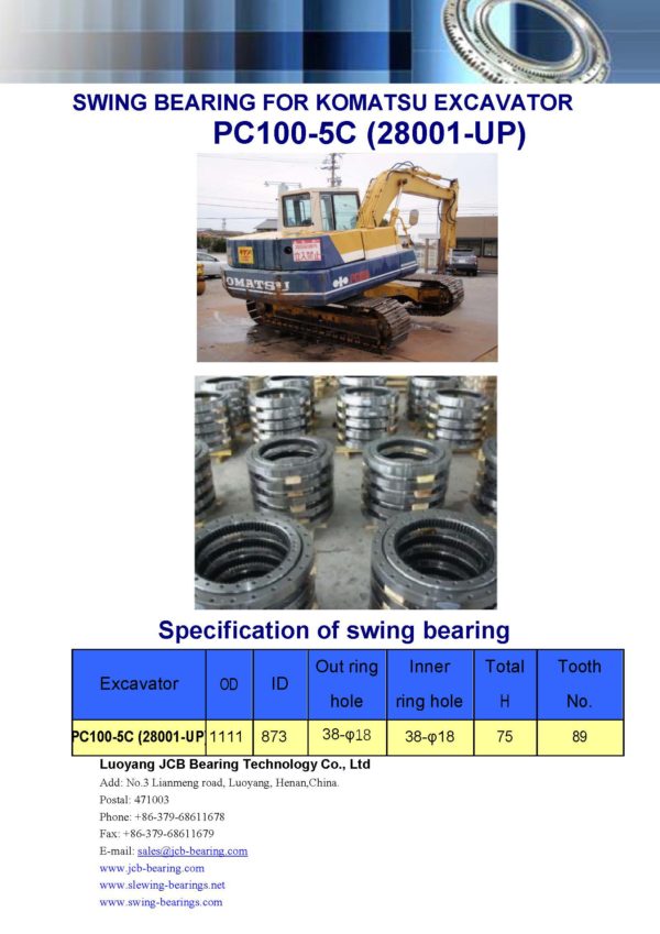 swing bearing for excavator PC100-5C（28001-UP）