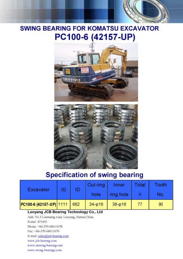 swing bearing for excavator PC100-6（42157-UP）