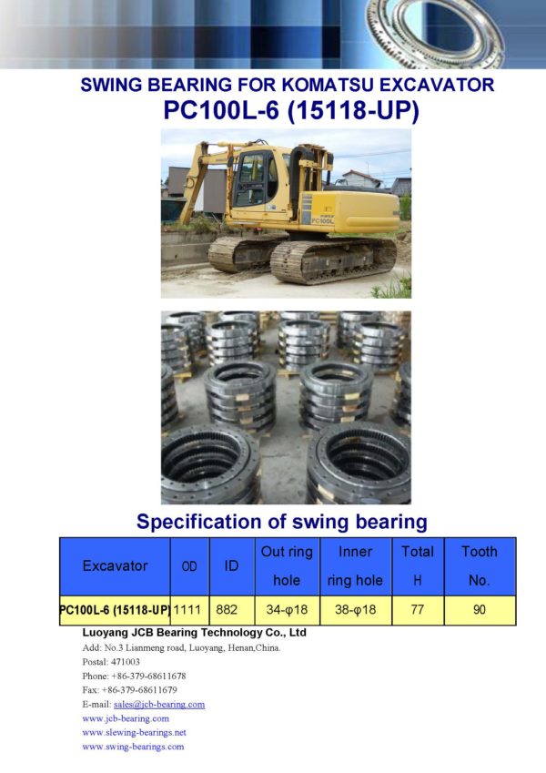 swing bearing for excavator PC100L-6（15118-UP）