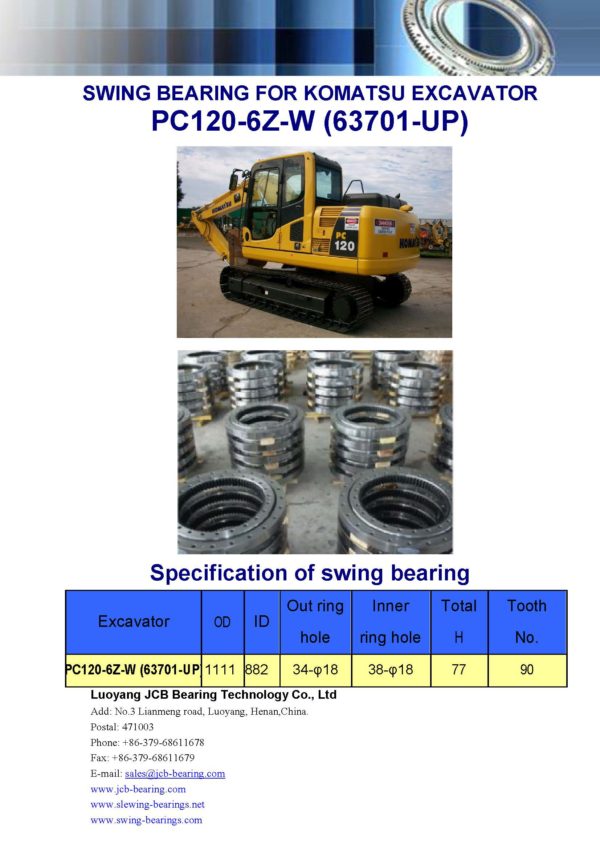 swing bearing for excavator PC120-6Z-W（63701-UP）