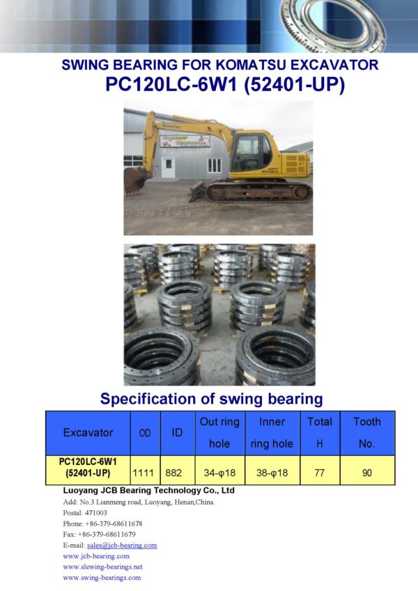 swing bearing for excavator PC120LC-6W1（52401-UP）