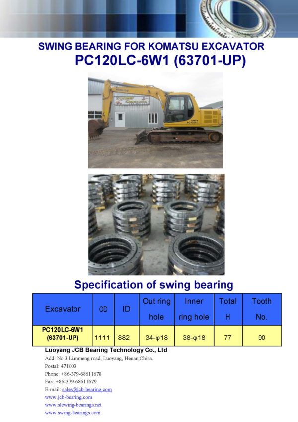 swing bearing for excavator PC120LC-6W1（63701-UP）