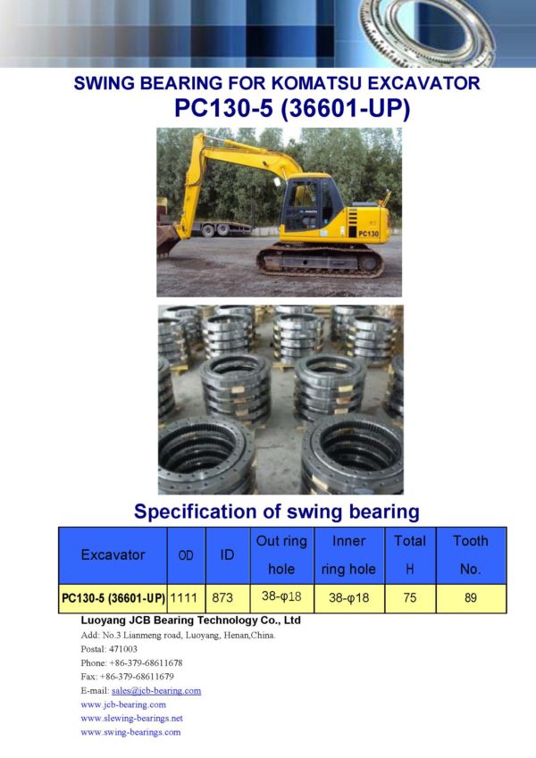 swing bearing for excavator PC130-5（36601-UP）