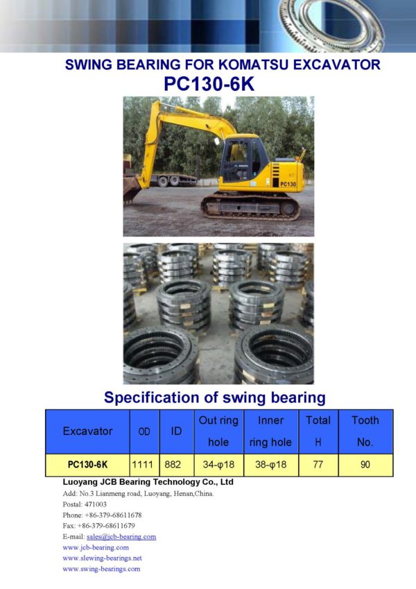 swing bearing for excavator PC130-6K