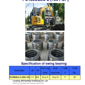 swing bearing for excavator PC138USLC-2（1001-UP）