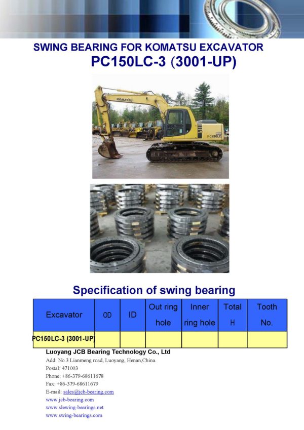 swing bearing for excavator PC150LC-3（3001-UP）
