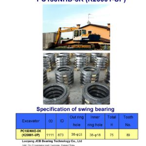 swing bearing for excavator PC150NHD-5K（K20001-UP）