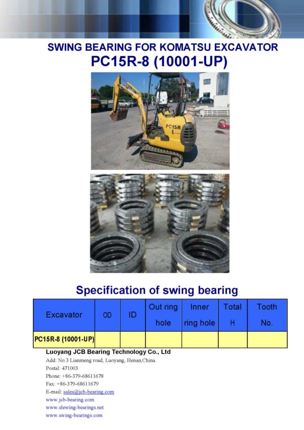 swing bearing for excavator PC15R-8（10001-UP）