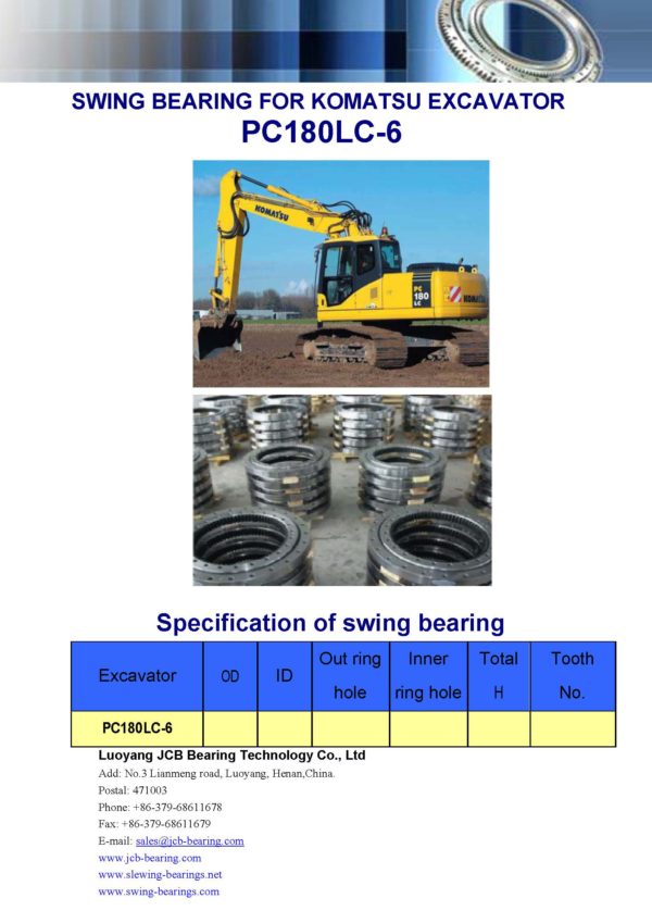 swing bearing for excavator PC180LC-6