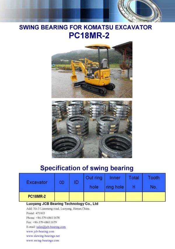 swing bearing for excavator PC18MR-2
