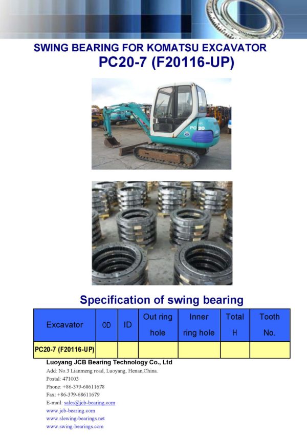 swing bearing for excavator PC20-7 （F20116-UP）
