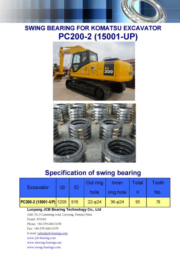 swing bearing for excavator PC200-2（15001-UP）