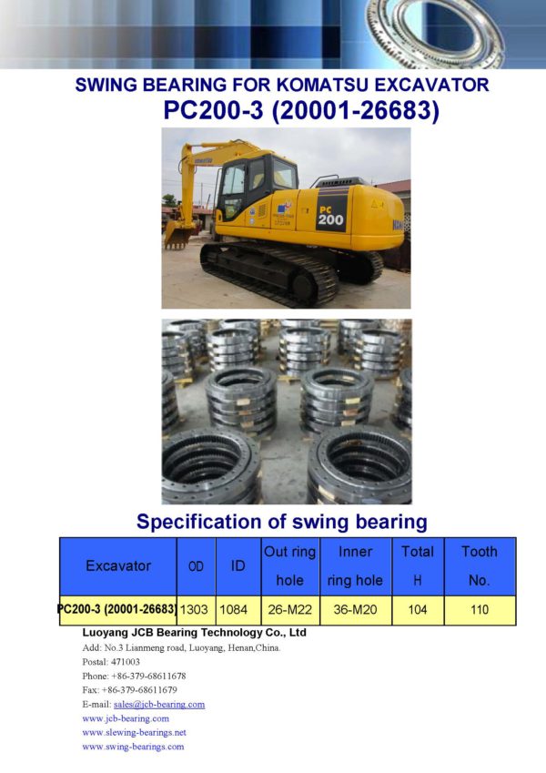 swing bearing for excavator PC200-3（20001-26683）
