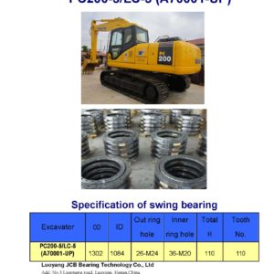 swing bearing for excavator PC200-5/LC-5（A70001-UP）