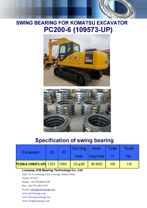 swing bearing for excavator PC200-6（109573-UP）