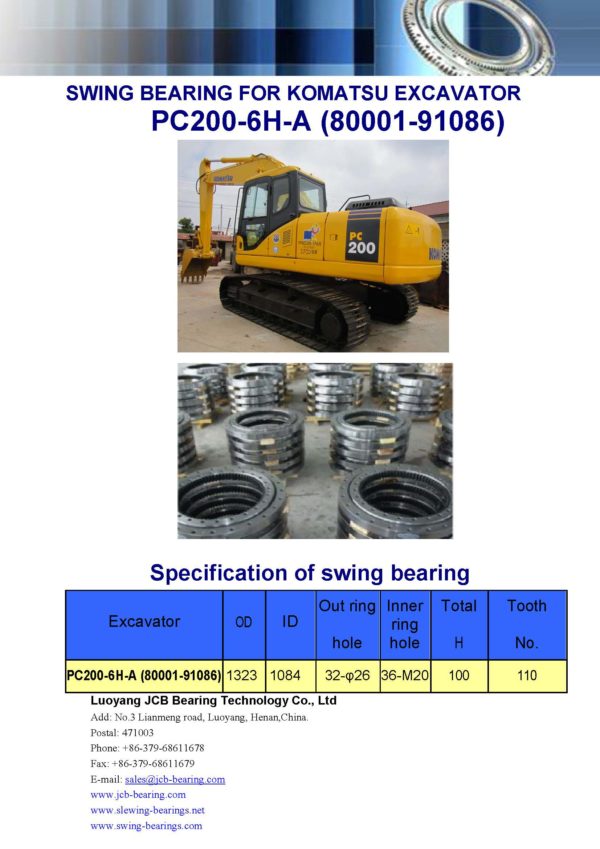 swing bearing for excavator PC200-6H-A（80001-91086）