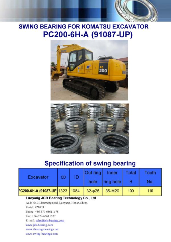 swing bearing for excavator PC200-6H-A（91087-UP）
