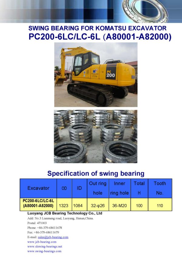 swing bearing for excavator PC200-6LC/LC-6L（A80001-A82000）