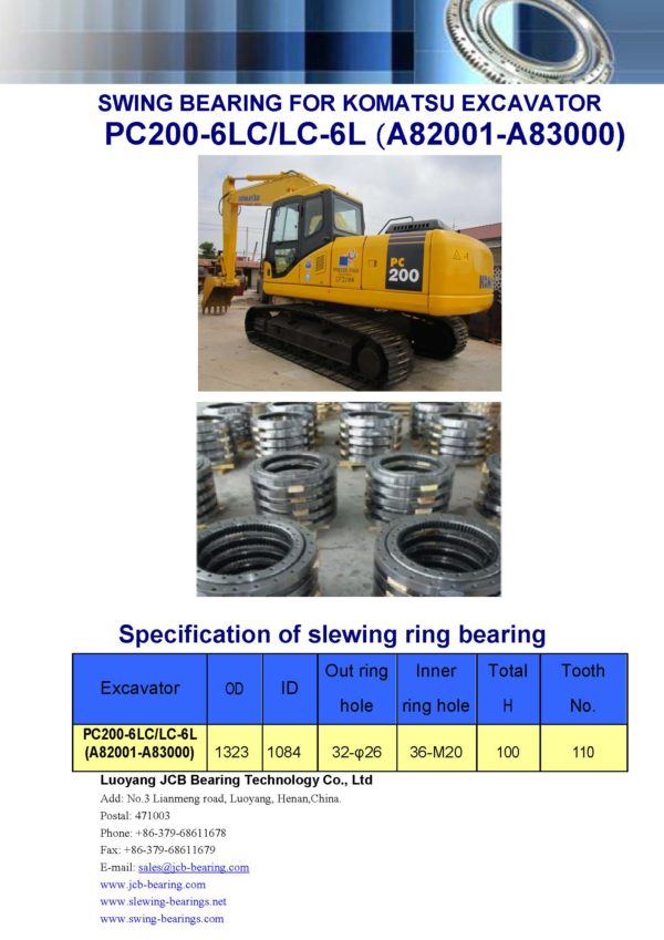 swing bearing for excavator PC200-6LC/LC-6L（A82001-A83000）