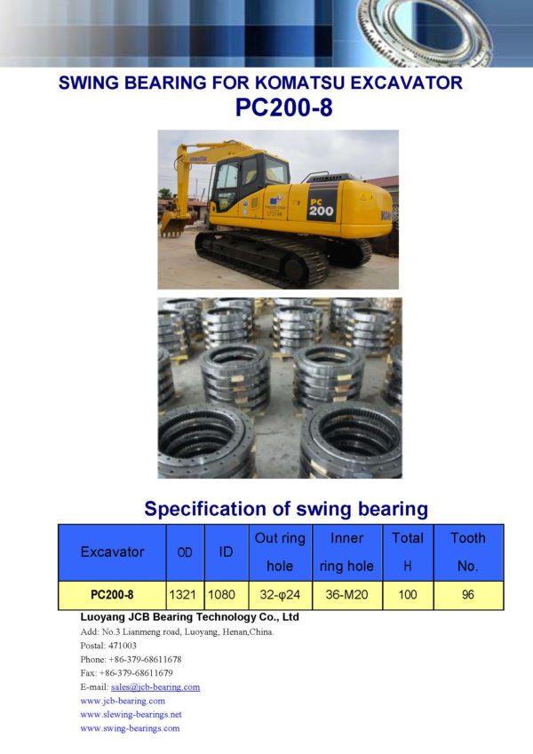 swing bearing for excavator PC200-8