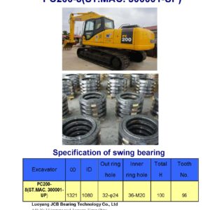 swing bearing for excavator PC200-8（ST.MAC. 300001-UP）