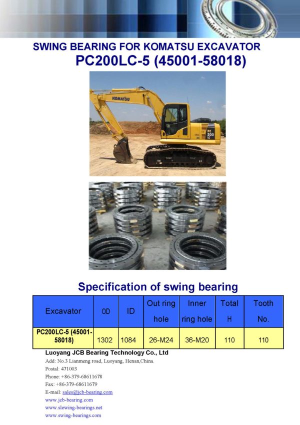 swing bearing for excavator PC200LC-5（45001-58018）
