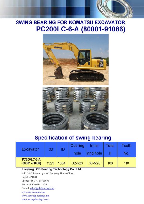 swing bearing for excavator PC200LC-6-A（80001-91086）