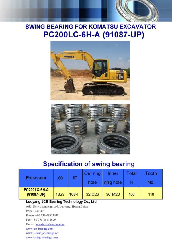 swing bearing for excavator PC200LC-6H-A（91087-UP）
