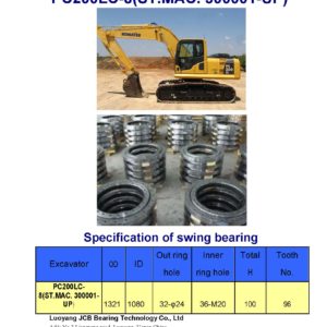 swing bearing for excavator PC200LC-8（ST.MAC. 300001-UP）