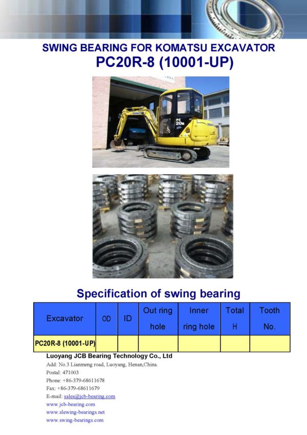 swing bearing for excavator PC20R-8 （10001-UP）