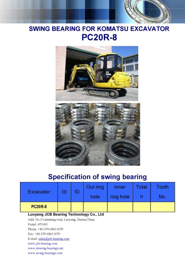 swing bearing for excavator PC20R-8