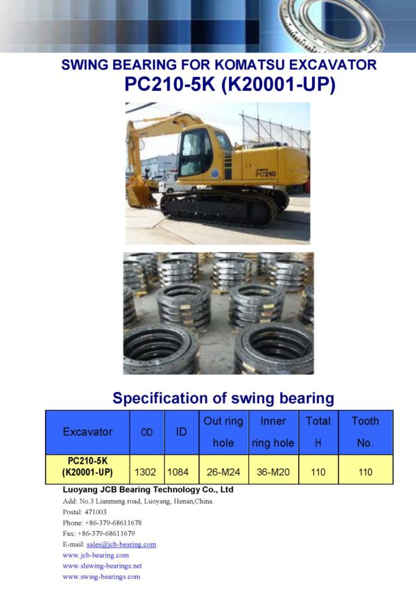 swing bearing for excavator PC210-5K（K20001-UP）