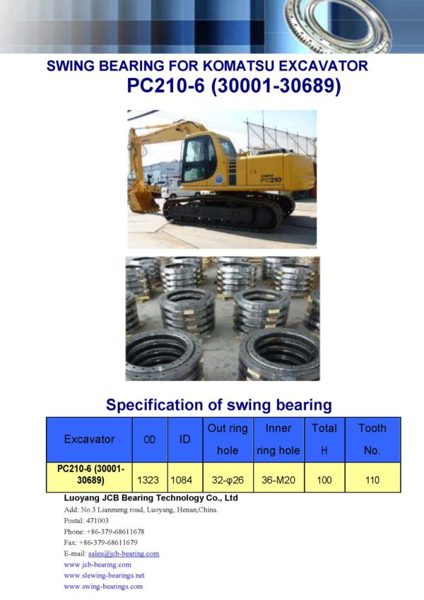 swing bearing for excavator PC210-6（30001-30689）