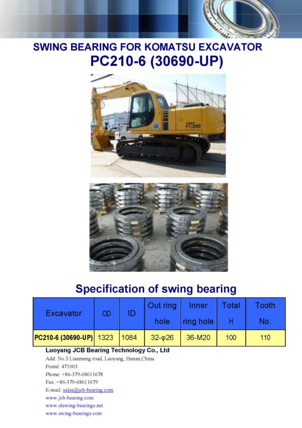 swing bearing for excavator PC210-6（30690-UP）