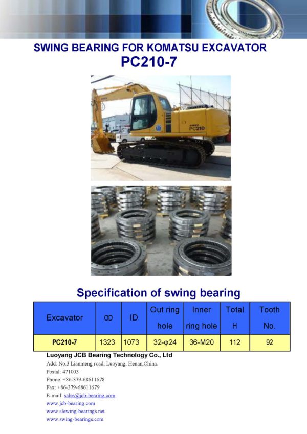 swing bearing for excavator PC210-7