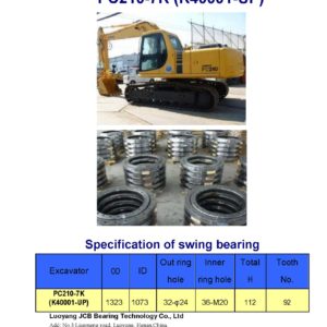 swing bearing for excavator PC210-7K（K40001-UP）