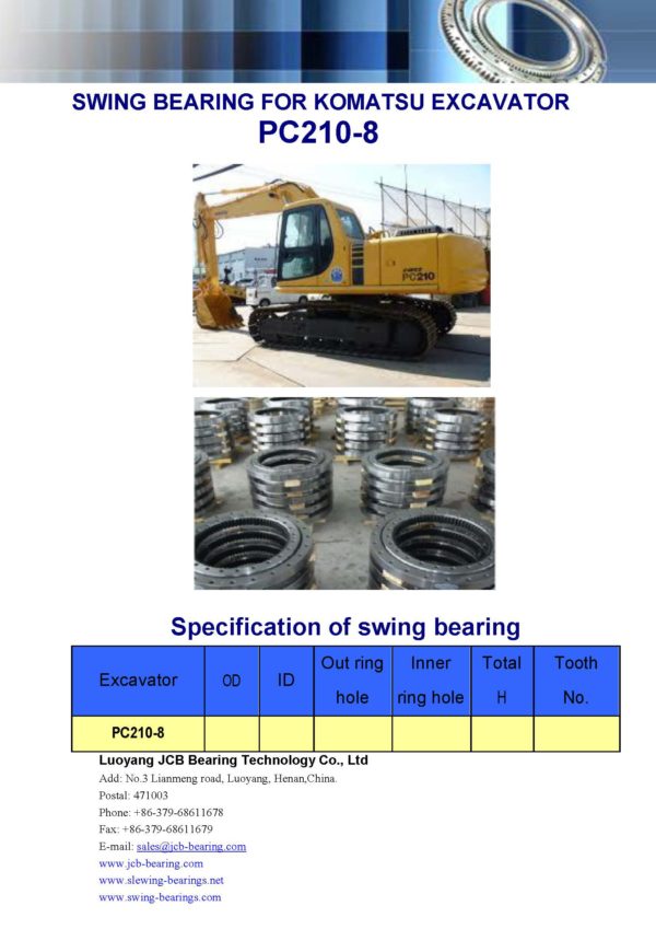 swing bearing for excavator PC210-8
