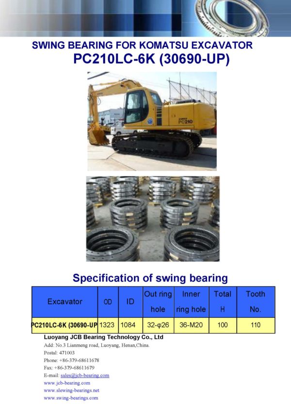swing bearing for excavator PC210LC-6K（30690-UP）