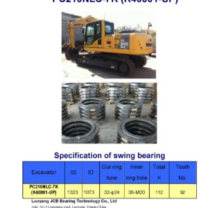 swing bearing for excavator PC210NLC-7K（K40001-UP）