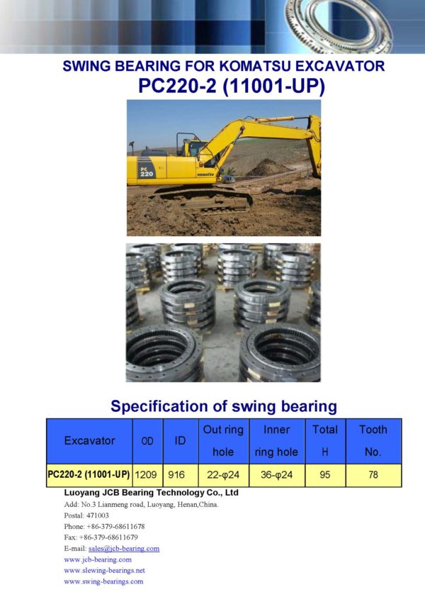 swing bearing for excavator PC220-2（11001-UP）