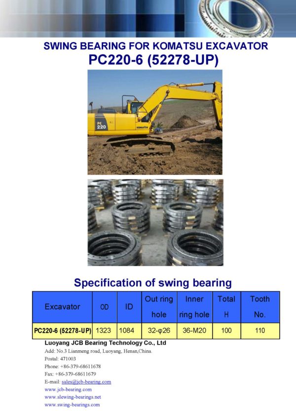 swing bearing for excavator PC220-6（52278-UP）
