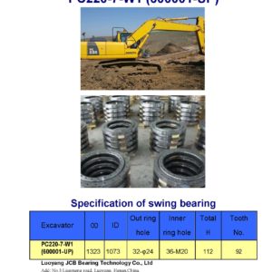 swing bearing for excavator PC220-7-W1（600001-UP）
