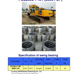 swing bearing for excavator PC220LC-7-W1（60001-UP）