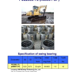 swing bearing for excavator PC220LL-7L（A86001-UP）