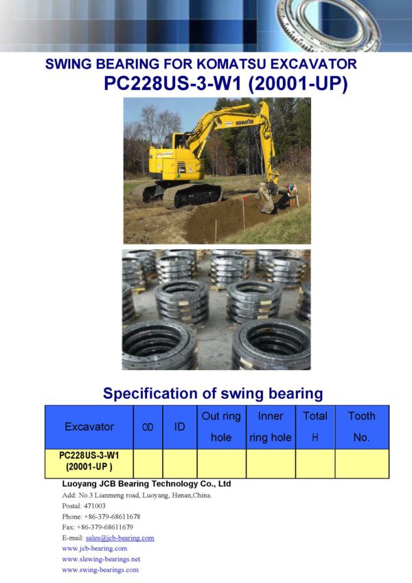 swing bearing for excavator PC228US-3-W1（20001-UP）