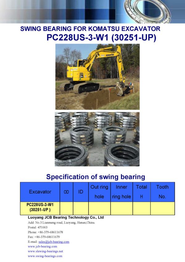 swing bearing for excavator PC228US-3-W1（30251-UP）