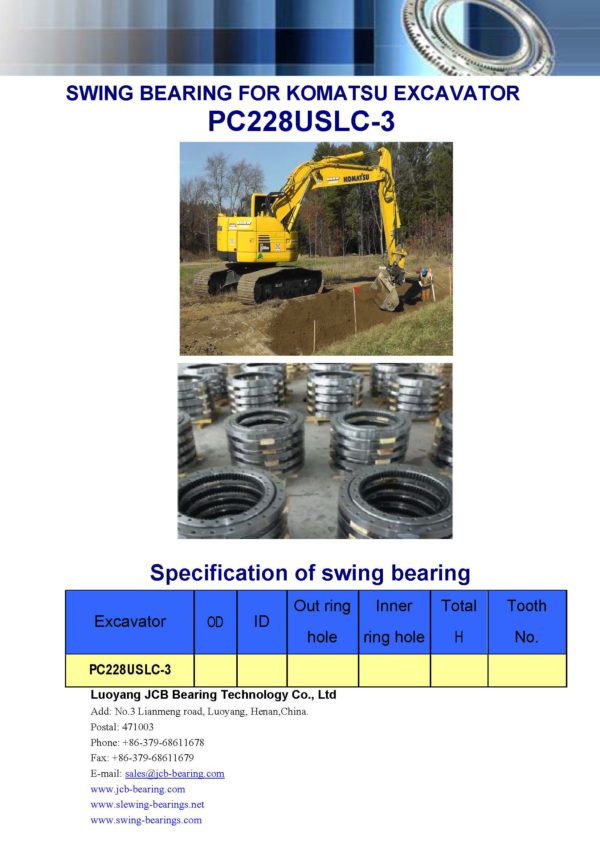 swing bearing for excavator PC228USLC-3
