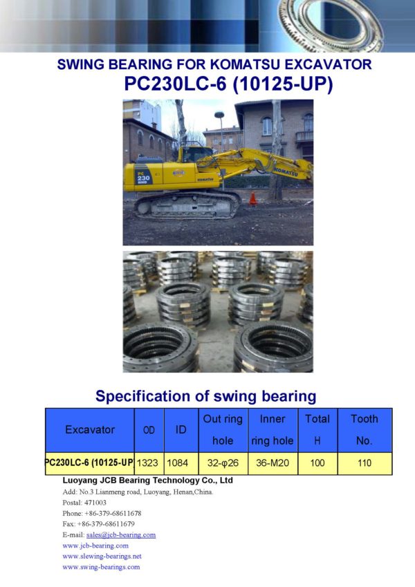 swing bearing for excavator PC230LC-6（10125-UP）