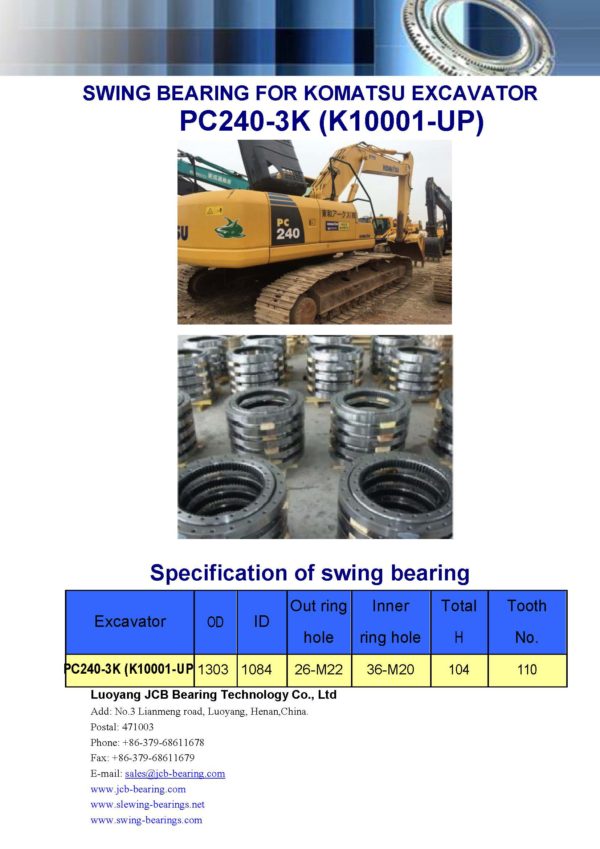 swing bearing for excavator PC240-3K（K10001-UP）